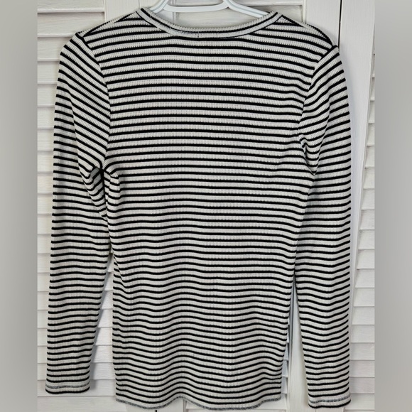 J.Crew Brown & White Striped Ribbed Sweater – Size M - Picture 2 of 5